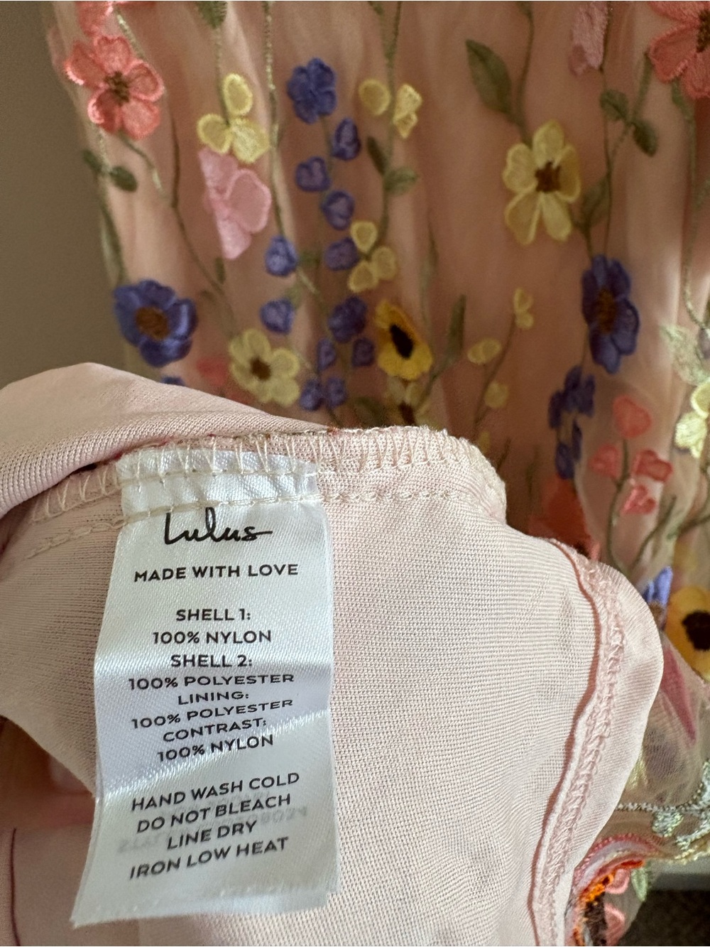 Lulus Thriving Poise Blush 3D Floral Embroidered Tie-Strap Maxi Dress Size Small - Picture 9 of 9